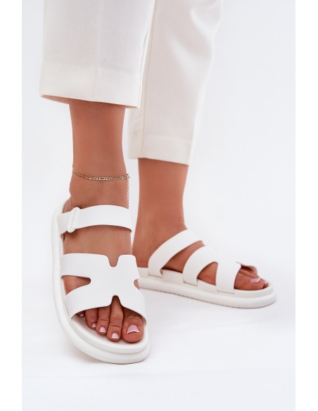 Rubber Women's Slippers With Strap White Tavirae