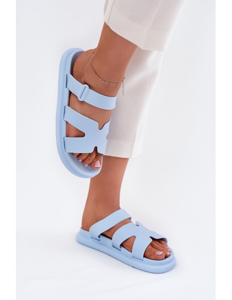 Women's Rubber Slippers With Strap Blue Tavirae