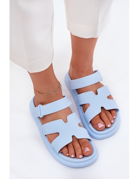 Women's Rubber Slippers With Strap Blue Tavirae