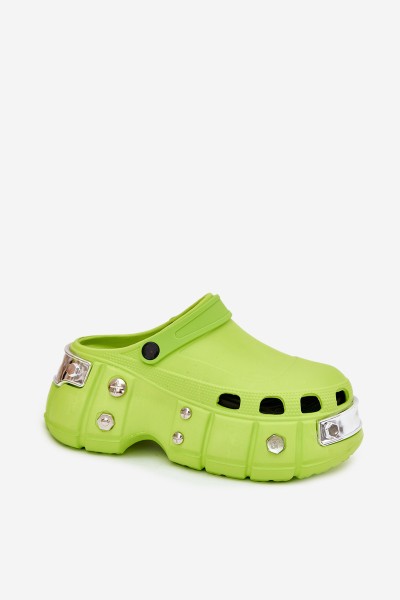 Women's sandals on a massive platform lime green Korina 2