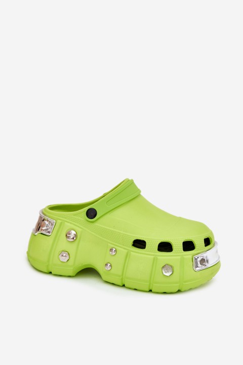 Women's sandals on a massive platform lime green Korina