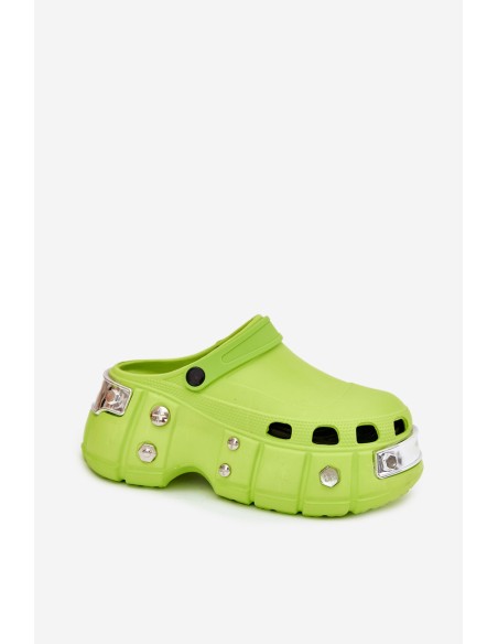 Women's sandals on a massive platform lime green Korina