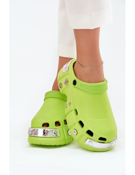 Women's sandals on a massive platform lime green Korina