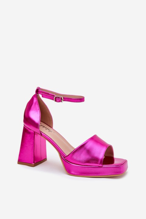 Lacquered Women's Sandals On Heels Fuchsia Marila