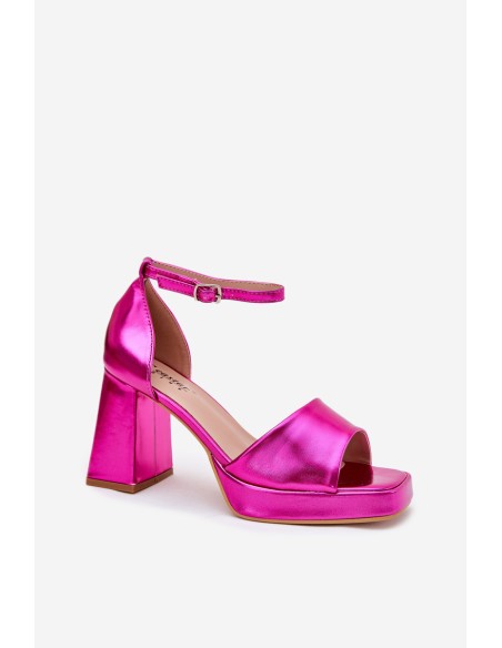 Lacquered Women's Sandals On Heels Fuchsia Marila