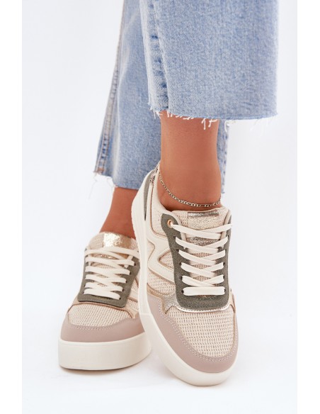 Women's Platform Sneakers Leopard Beige Kelsia