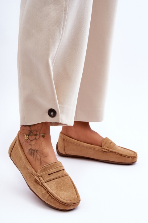 Women's Suede Loafers Camel Lenvie