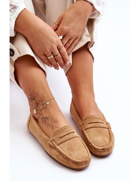 Women's Suede Loafers Camel Lenvie