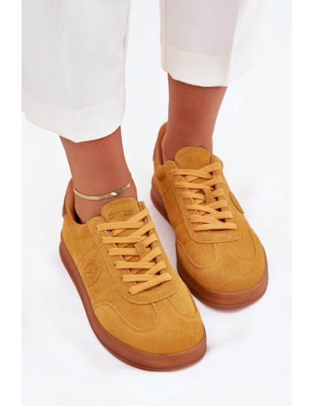 Women's Suede Sneakers Big Star RR274846 HI-POLY SYSTEM Yellow