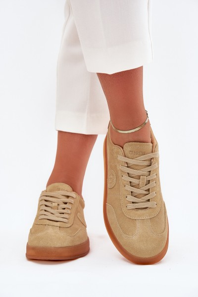 Women's Suede Sneakers Big Star RR274849 HI-POLY SYSTEM Beige