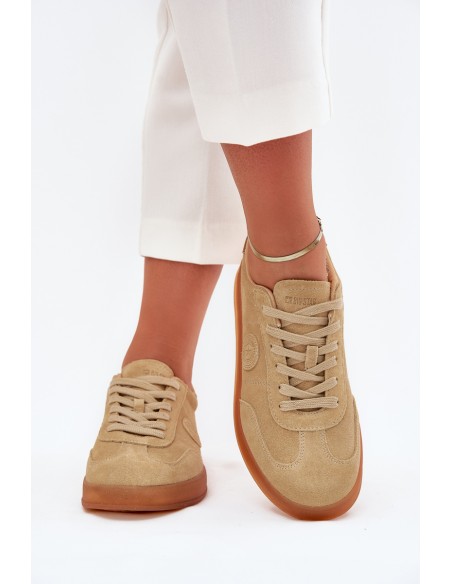 Women's Suede Sneakers Big Star RR274849 HI-POLY SYSTEM Beige