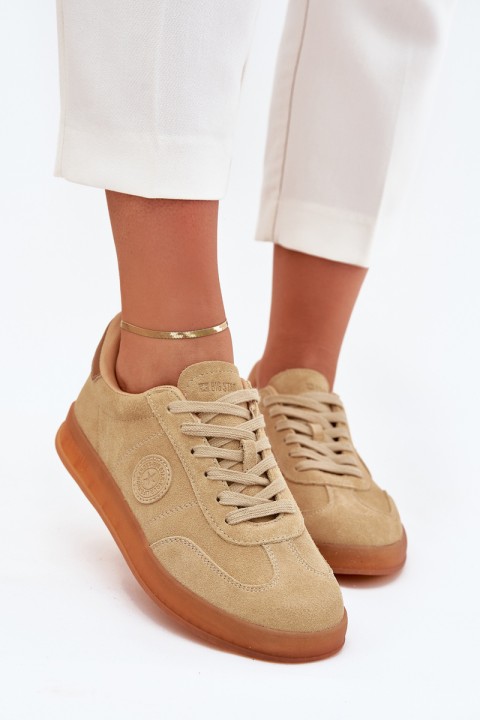 Moteriški zomšiniai sportbačiai Big Star RR274849 HI-POLY SYSTEM smėlio spalvos