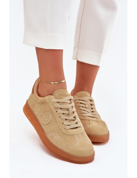 Women's Suede Sneakers Big Star RR274849 HI-POLY SYSTEM Beige