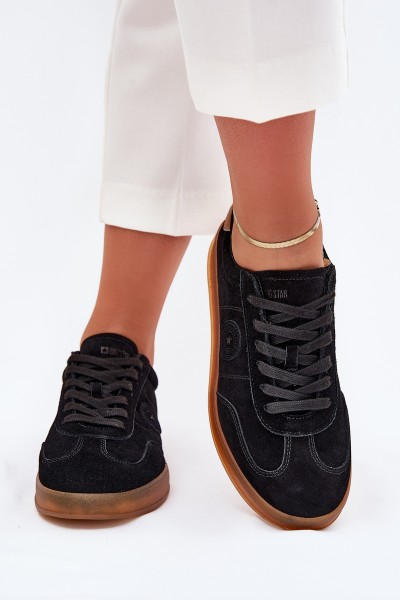 Suede Women's Sneakers Big Star RR274851 HI-POLY SYSTEM Black