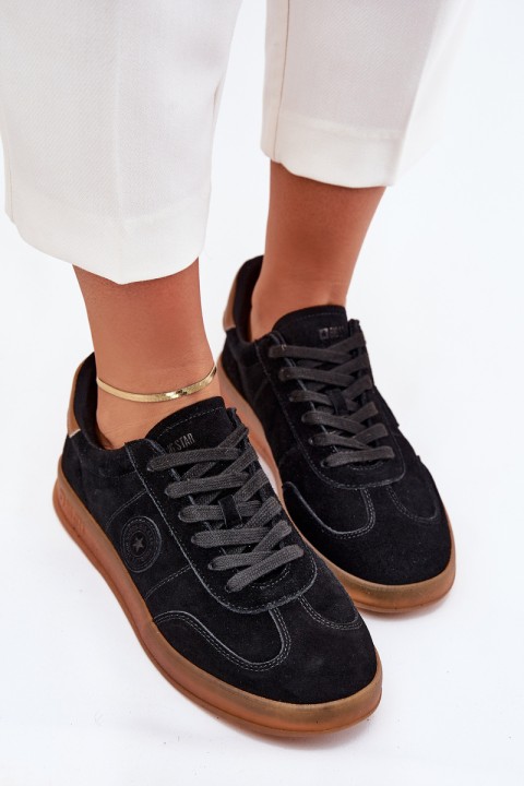 Suede Women's Sneakers Big Star RR274851 HI-POLY SYSTEM Black