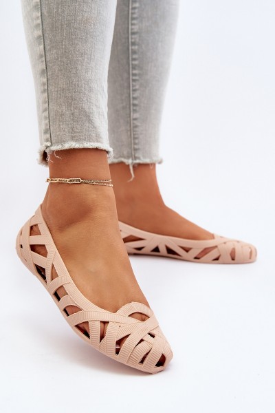 Women's Rubber Ballerina Flats Nude Salam 2