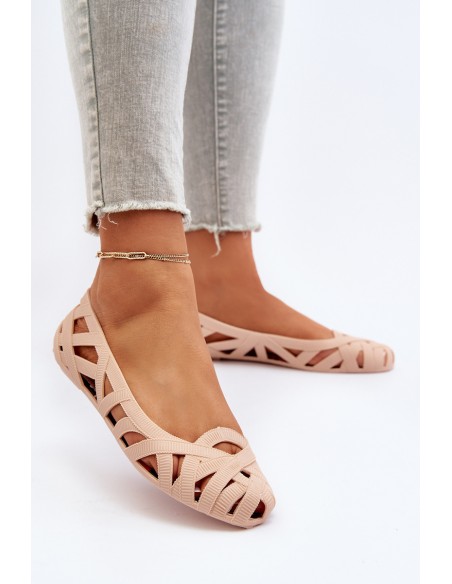 Women's Rubber Ballerina Flats Nude Salam
