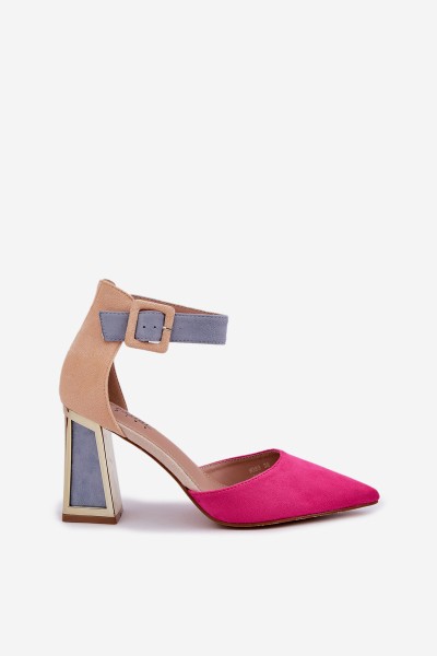 Heeled Sandals With Pointed Toes Fuchsia Gekkaria 2