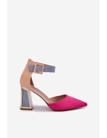Heeled Sandals With Pointed Toes Fuchsia Gekkaria