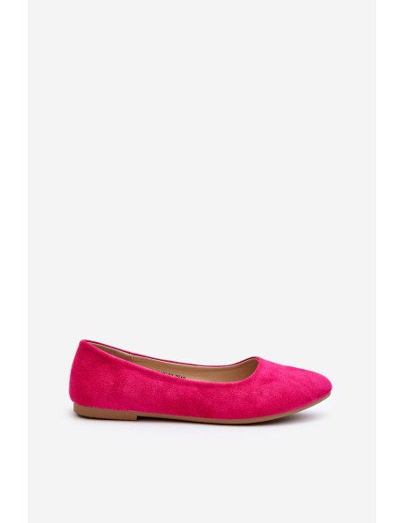 Women's Pink Suede Ballerina Flats Kommia