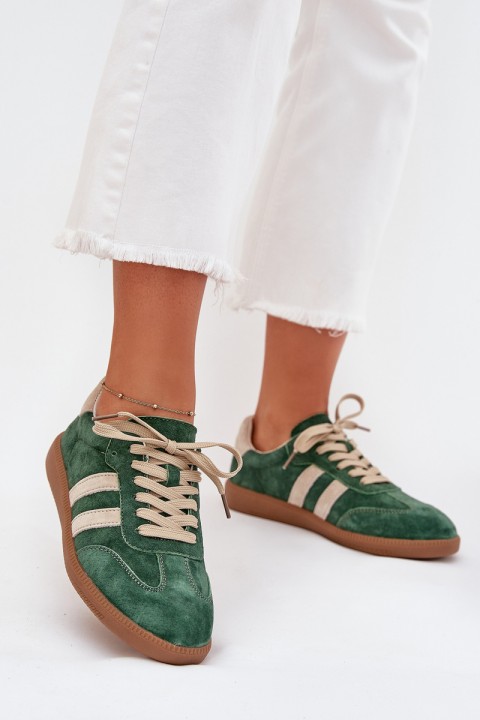 Women's Suede Sneakers Green Sirella