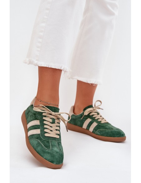 Women's Suede Sneakers Green Sirella