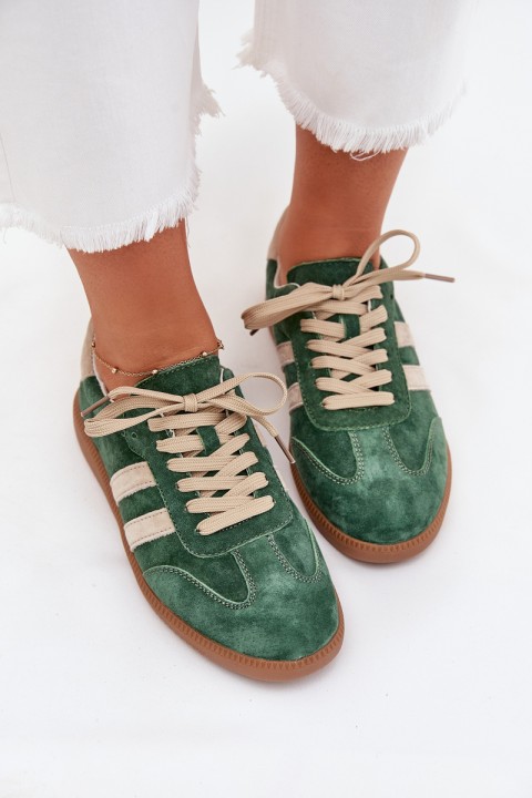 Women's Suede Sneakers Green Sirella
