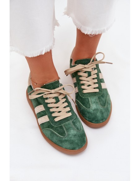 Women's Suede Sneakers Green Sirella