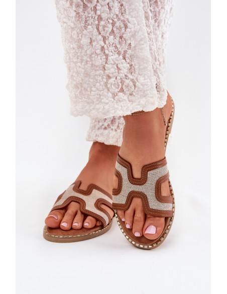 Women's Flat Heeled Sandals Brown Vereya