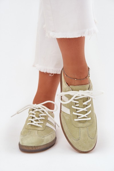 Low Leather Women's Sneakers Lime Ismina