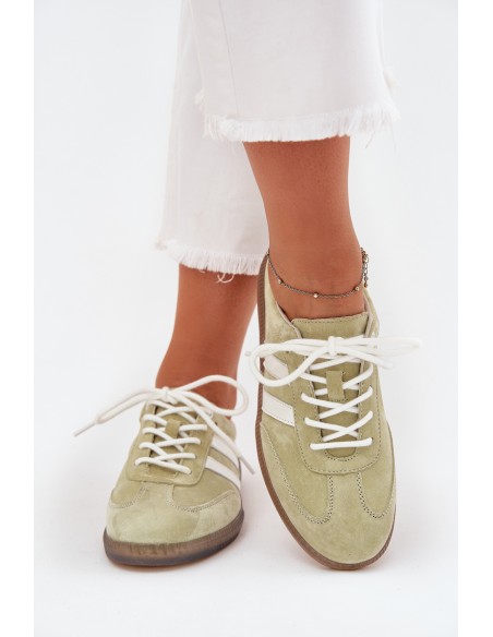 Low Leather Women's Sneakers Lime Ismina