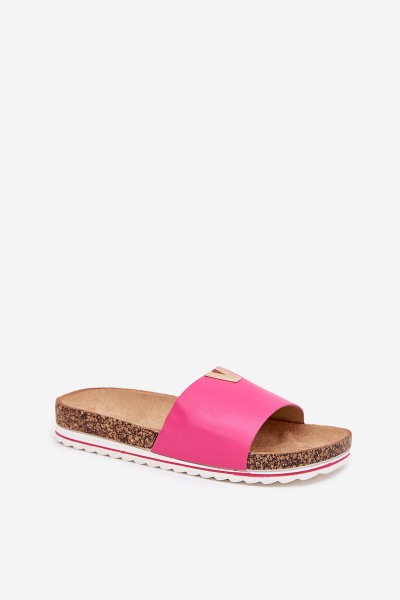 Ladies sandals on cork platform with decorative detail fuchsia Vessira 2