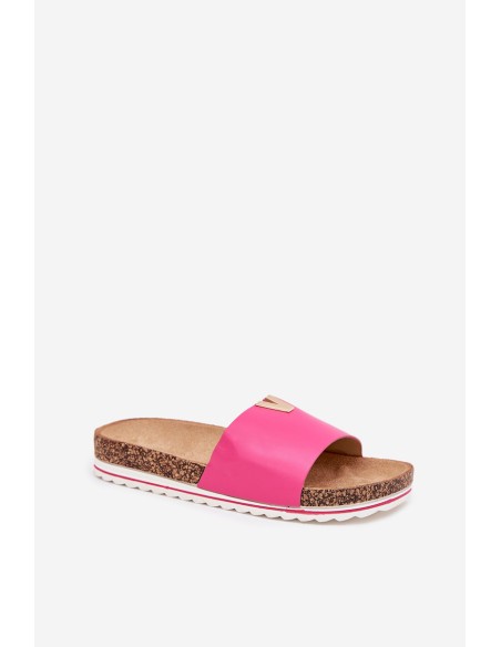Ladies sandals on cork platform with decorative detail fuchsia Vessira