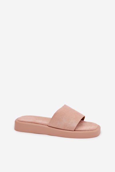 Women's Platform Slippers Made Of Eco Suede Dirty Pink Jorina 2