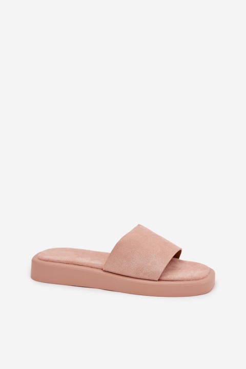Women's Platform Slippers Made Of Eco Suede Dirty Pink Jorina