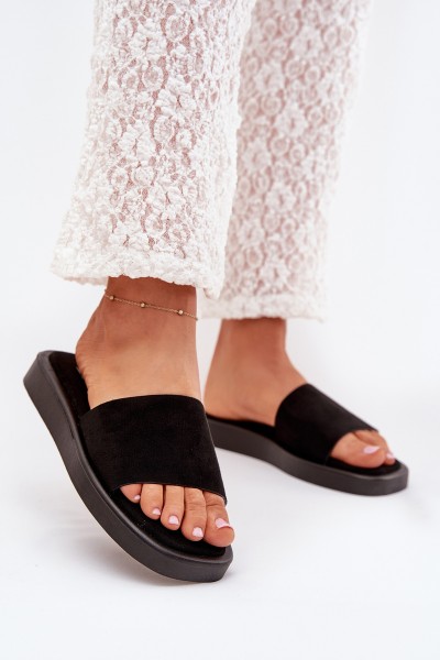 Ladies Platform Sandals Made Of Eco Suede Black Jorina
