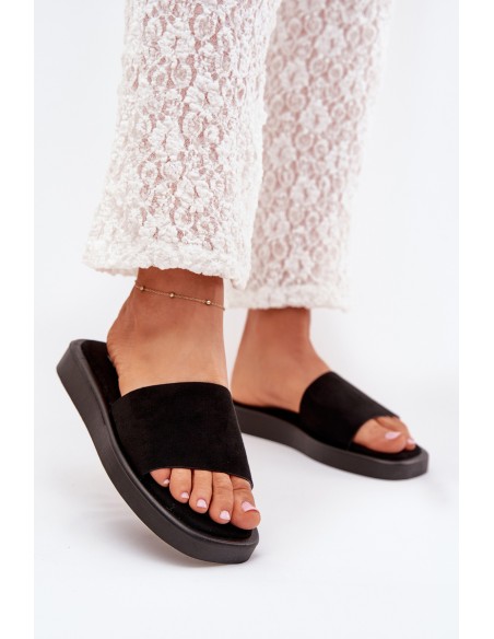 Ladies Platform Sandals Made Of Eco Suede Black Jorina