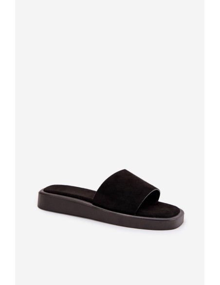 Ladies Platform Sandals Made Of Eco Suede Black Jorina