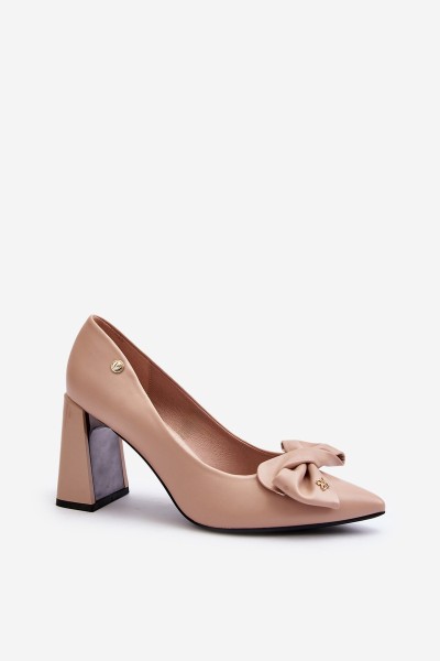 Pumps With Bow On Stiletto Beige Ariemessa 2