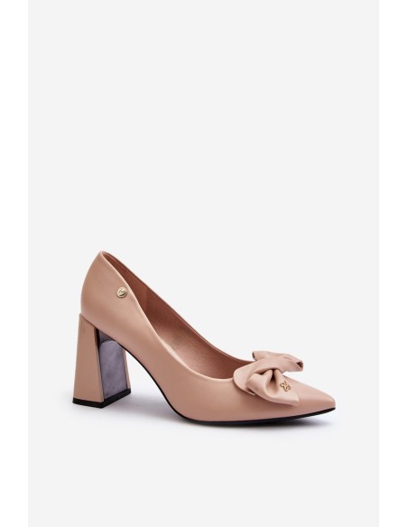 Pumps With Bow On Stiletto Beige Ariemessa