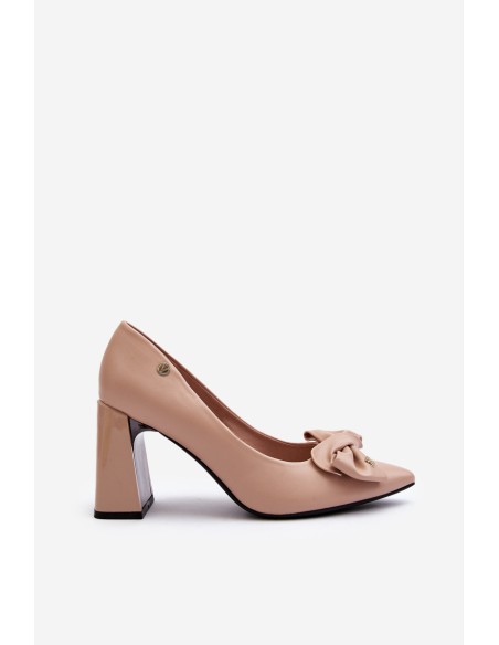 Pumps With Bow On Stiletto Beige Ariemessa
