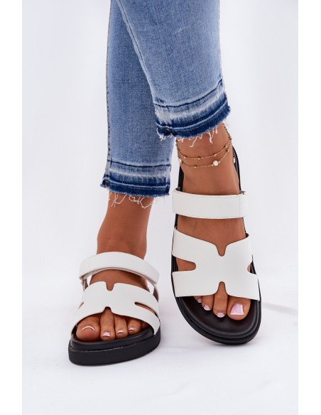 Women's Slippers With Velcro Vinceza 17401 White