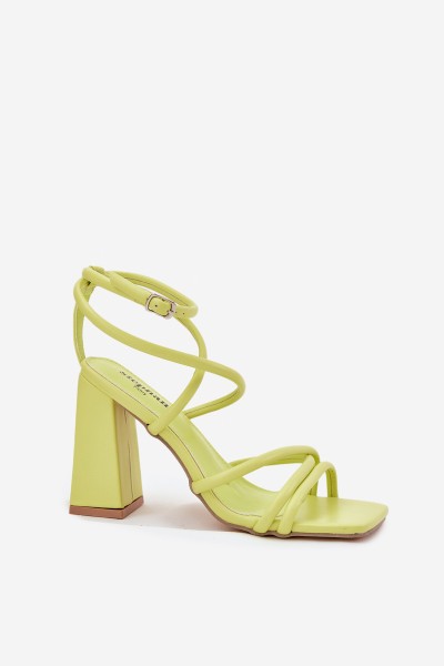 Women Sandals On Heel With Straps Lime Ciarilora
