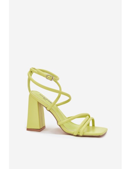 Women Sandals On Heel With Straps Lime Ciarilora