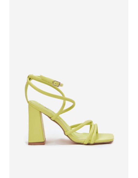 Women Sandals On Heel With Straps Lime Ciarilora