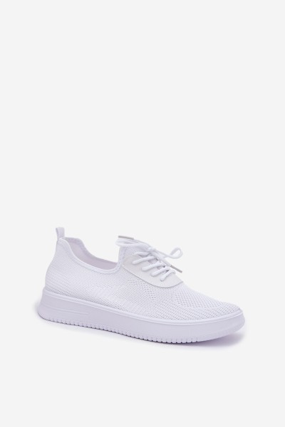 Women White Fabric Slip-On Sports Shoes on Platform Kalyra 2