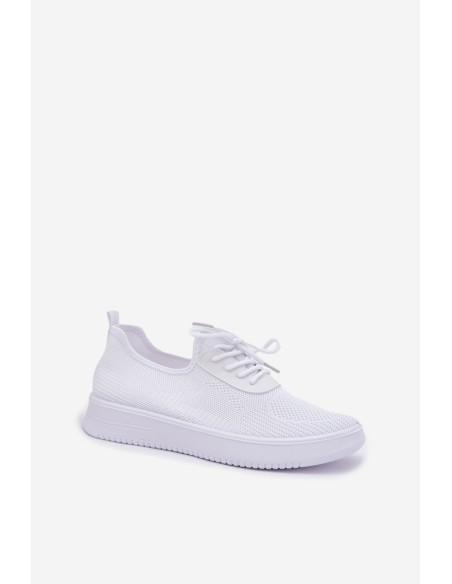 Women White Fabric Slip-On Sports Shoes on Platform Kalyra