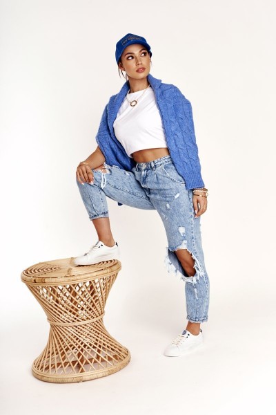 Women's Leather Sneakers BIG STAR BB274211 White Navy