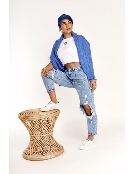 Women's Leather Sneakers BIG STAR BB274211 White Navy