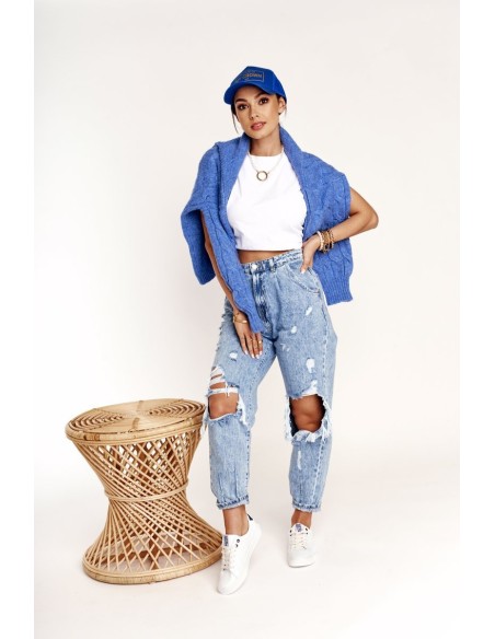 Women's Leather Sneakers BIG STAR BB274211 White Navy